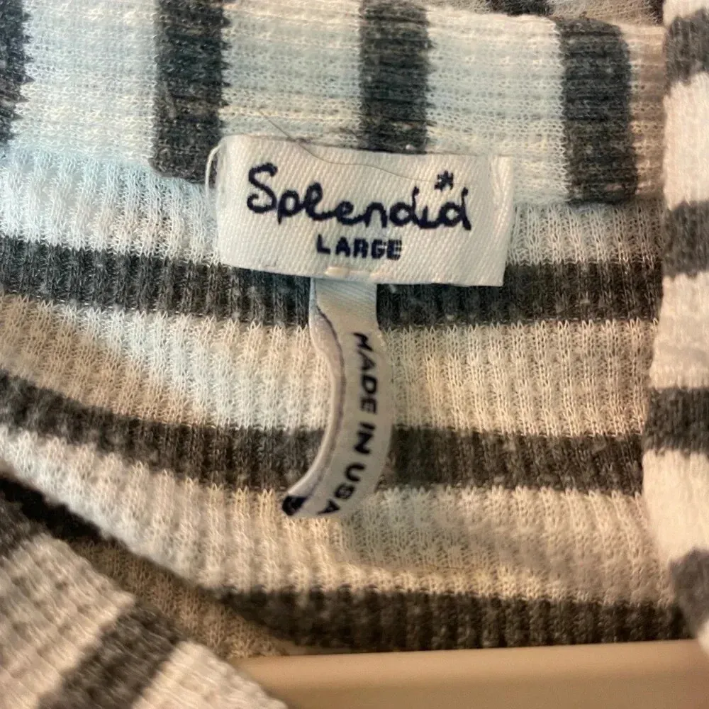 Anthropologie striped  cowl neck long sleeve long sweater size large - Image 4