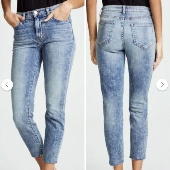 L’Agence El Matador Slim Fit High Rise Jeans Prism Blue Denim Crop Size 28 - Image 2