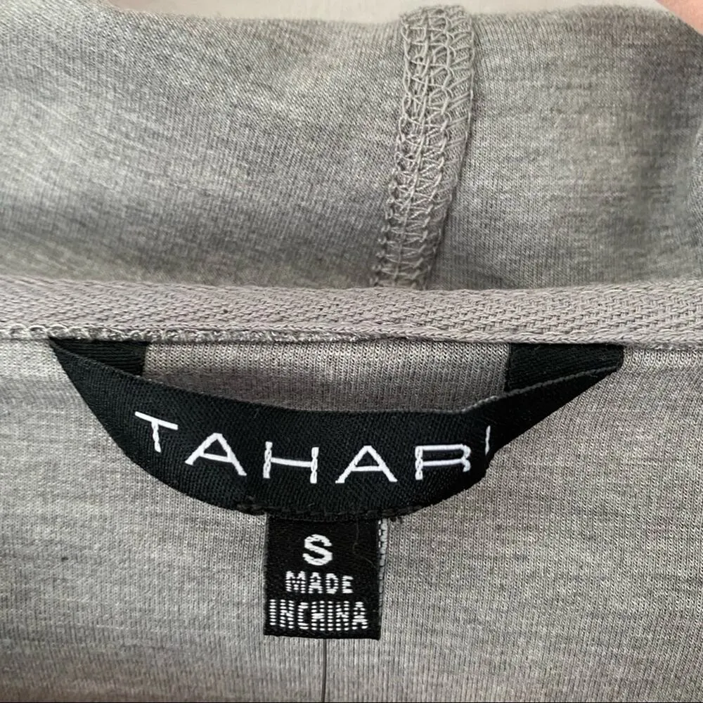 Tahari NWTs Light Gray Stretchy Soft Hoodie Sweatshirt small - Image 2