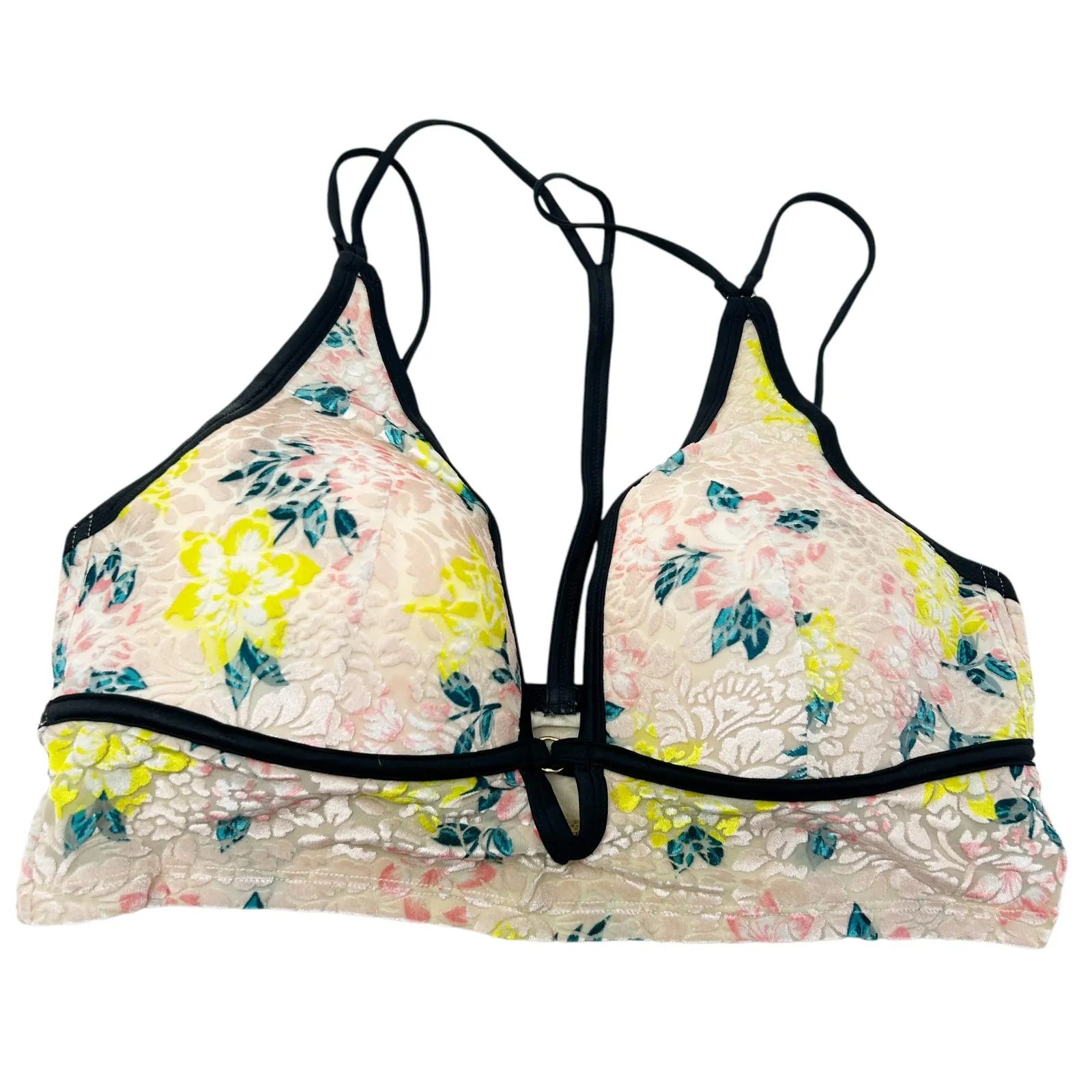 Victorias Secret VS‎ PINK Womens Lightly Lined Velvet Floral Bralette Bra Size L Size L - Image 4