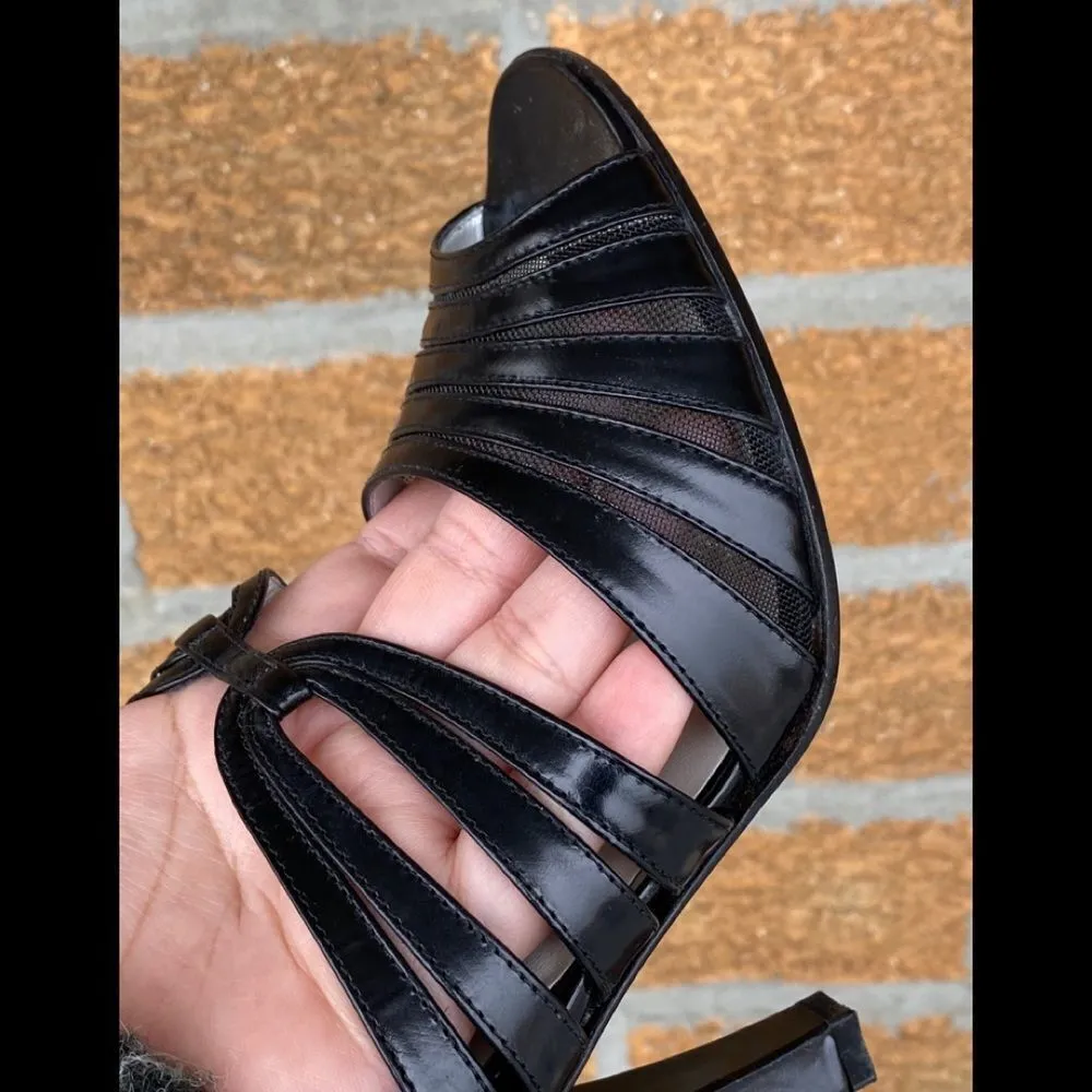 Casadei Black Leather Open Toe Heels 6.5 - Image 5