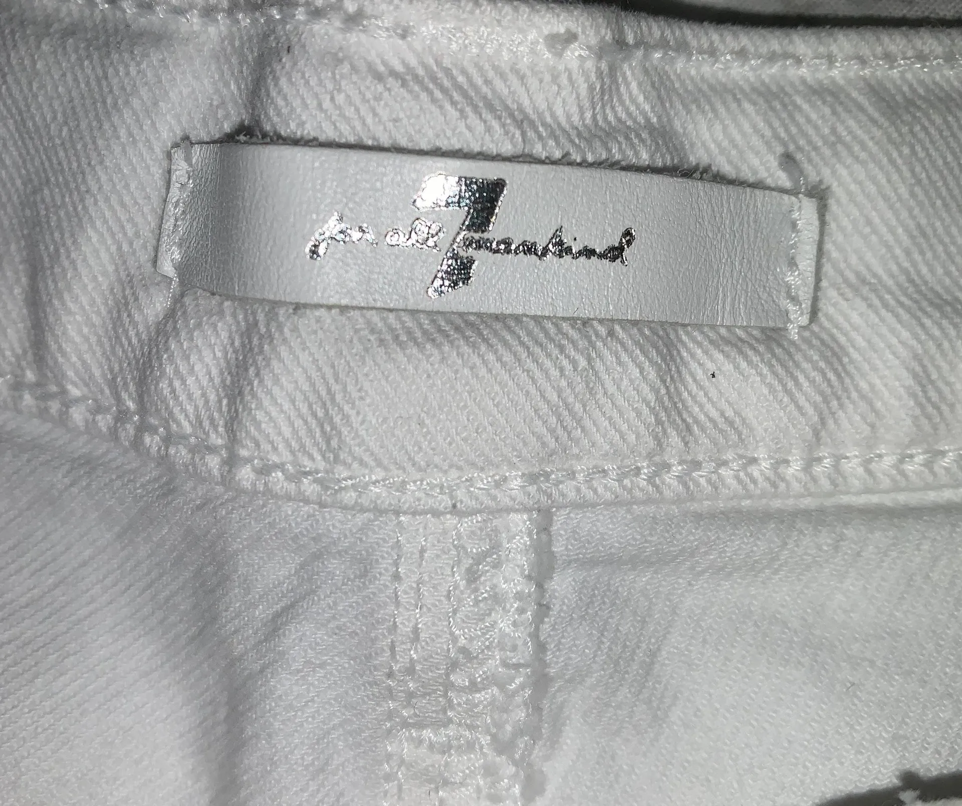 7 For All Mankind White Straight Leg Jeans - Image 7