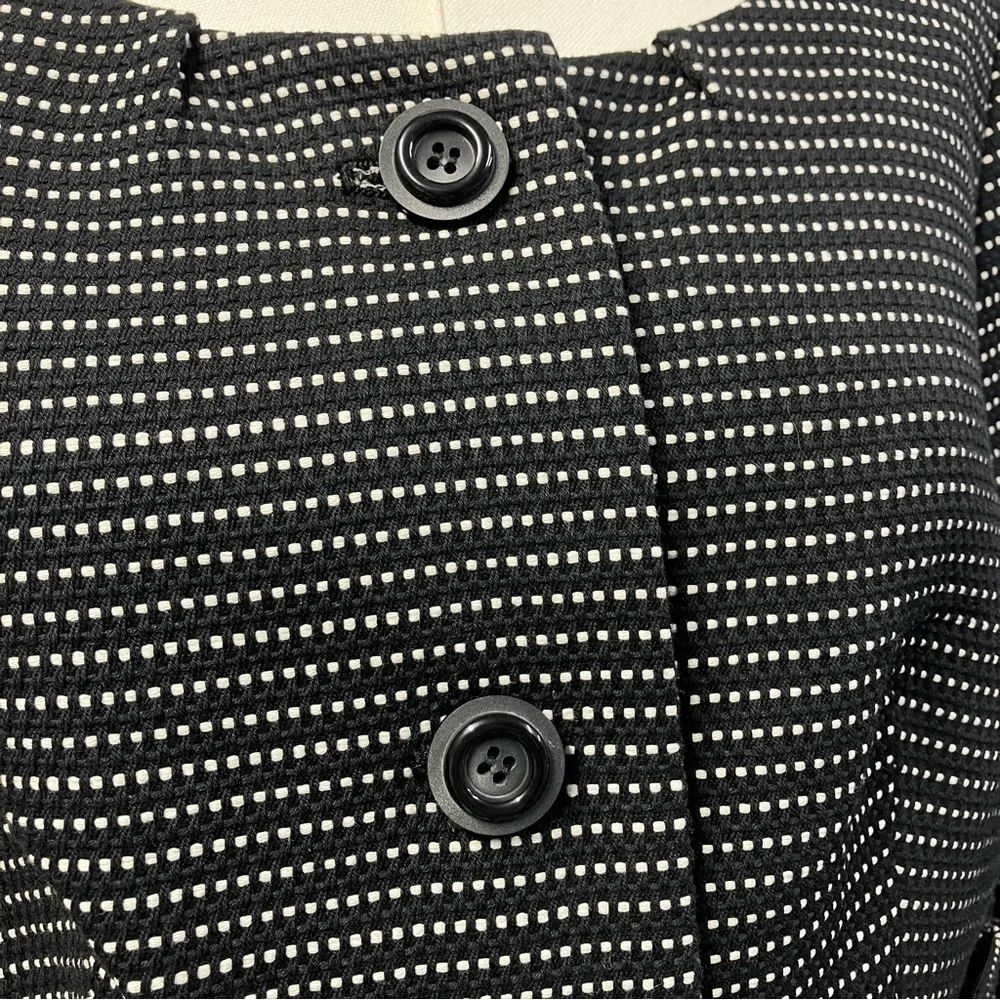 The Limited Black & White Square 100% Cotton 3/4 Sleeve Bolero Jacket Sz L New‎ - Image 7