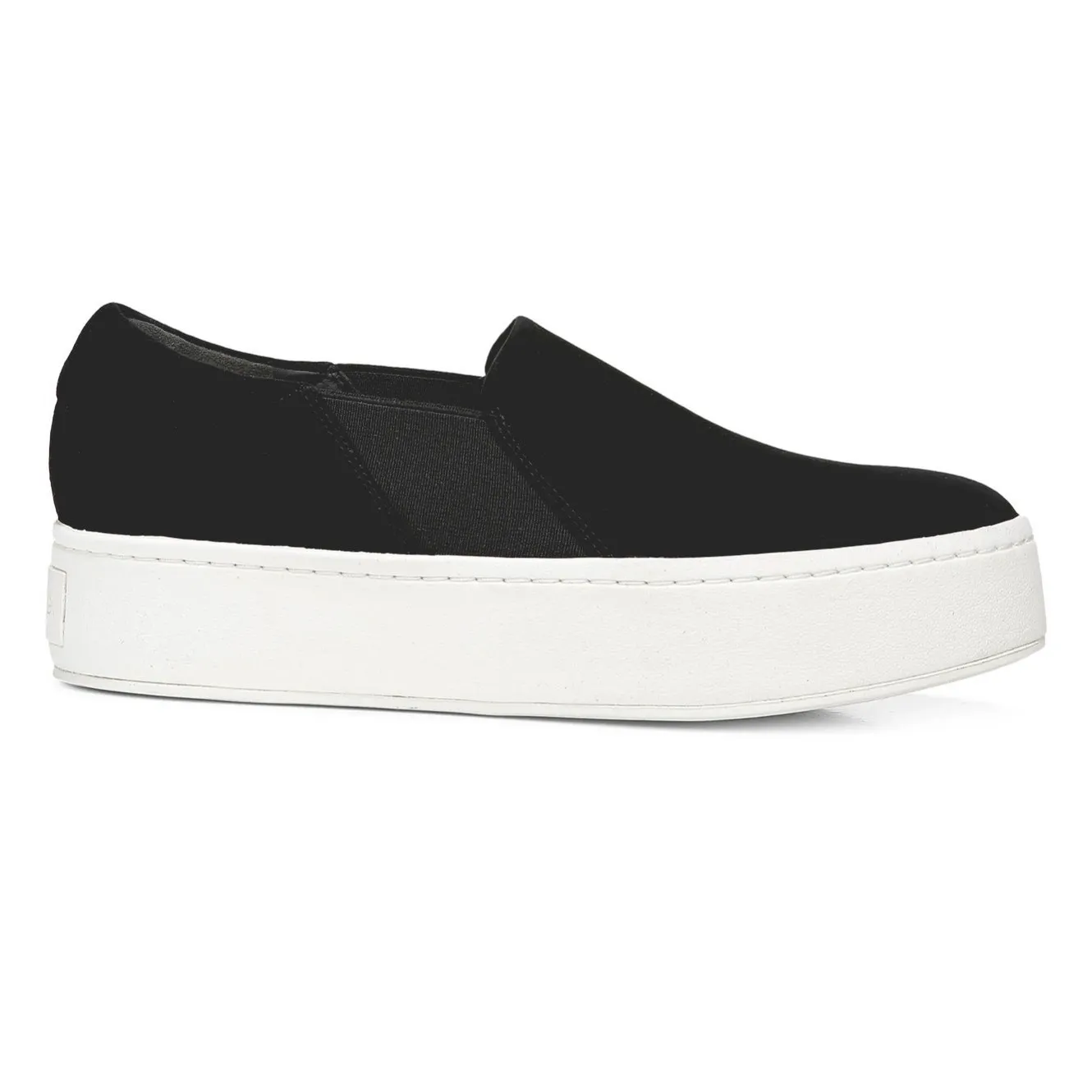 Vince Warren Womens Black Suede Slip On Platform Sneakers Shoes - Image 2