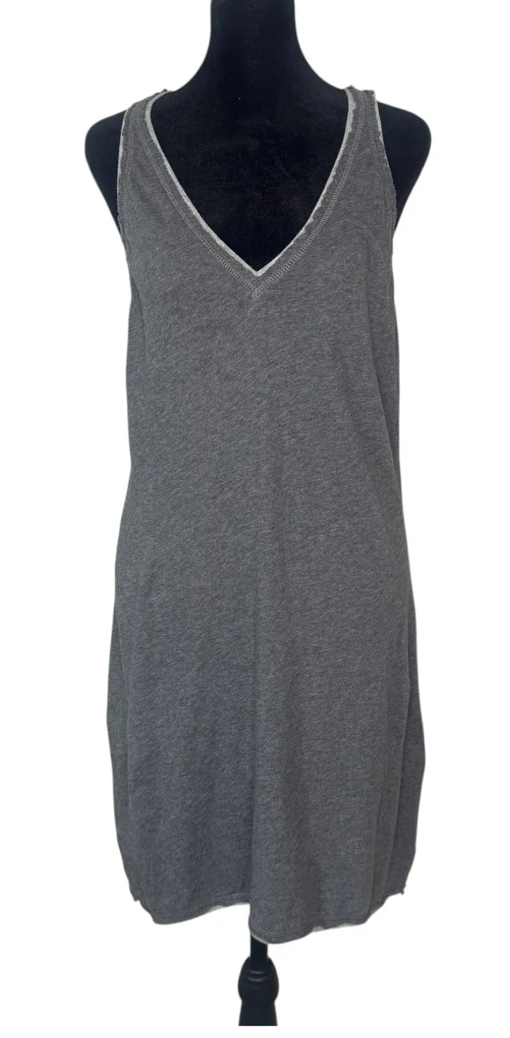 Hard Tail Forever Minimalist Tank Dress Gray Racerback V Neck Size S BOHO - Image 1