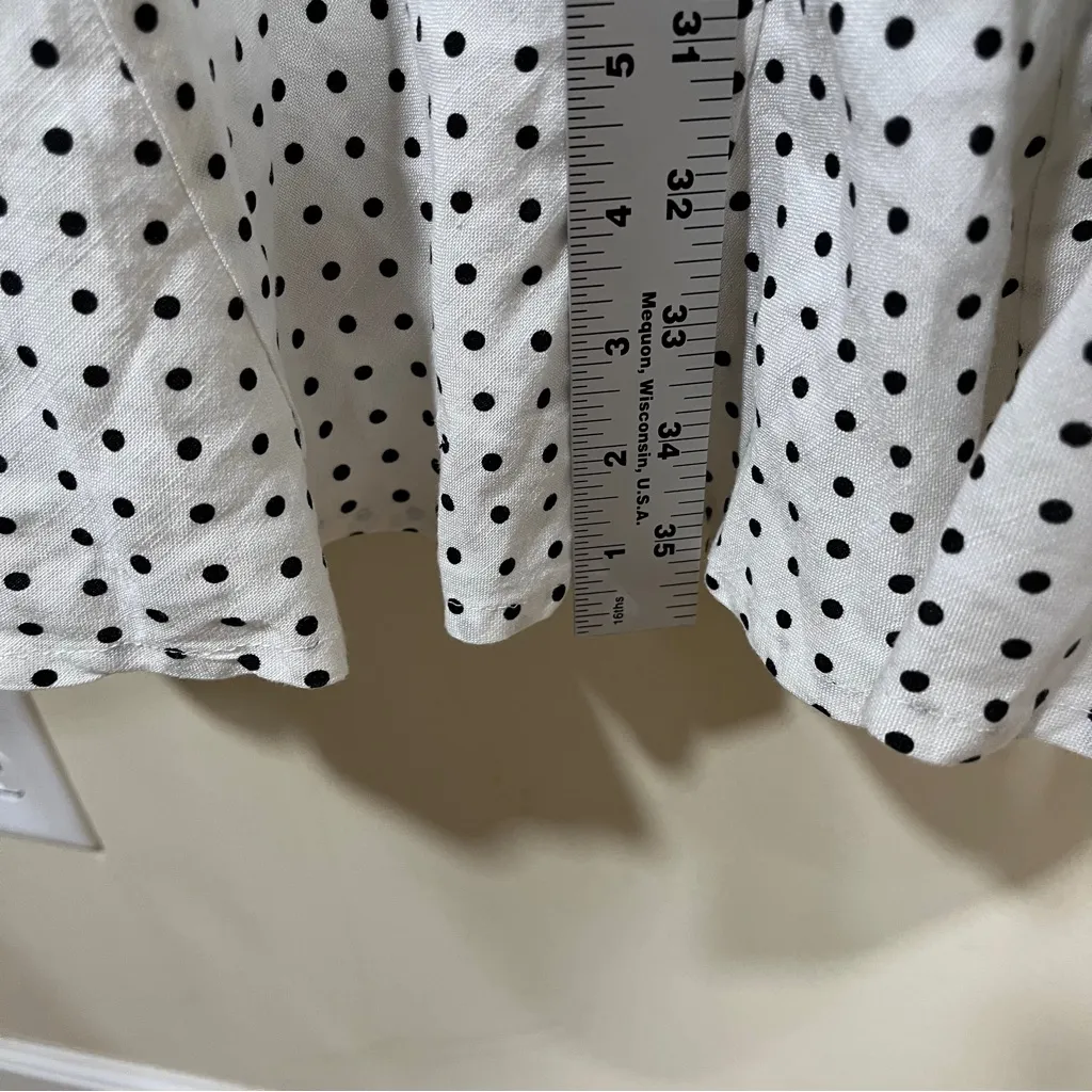 NWT Kate Spade NY x Target PolkaDot Linen Blend Fit & Flare Midi Skirt Women 2X - Image 6