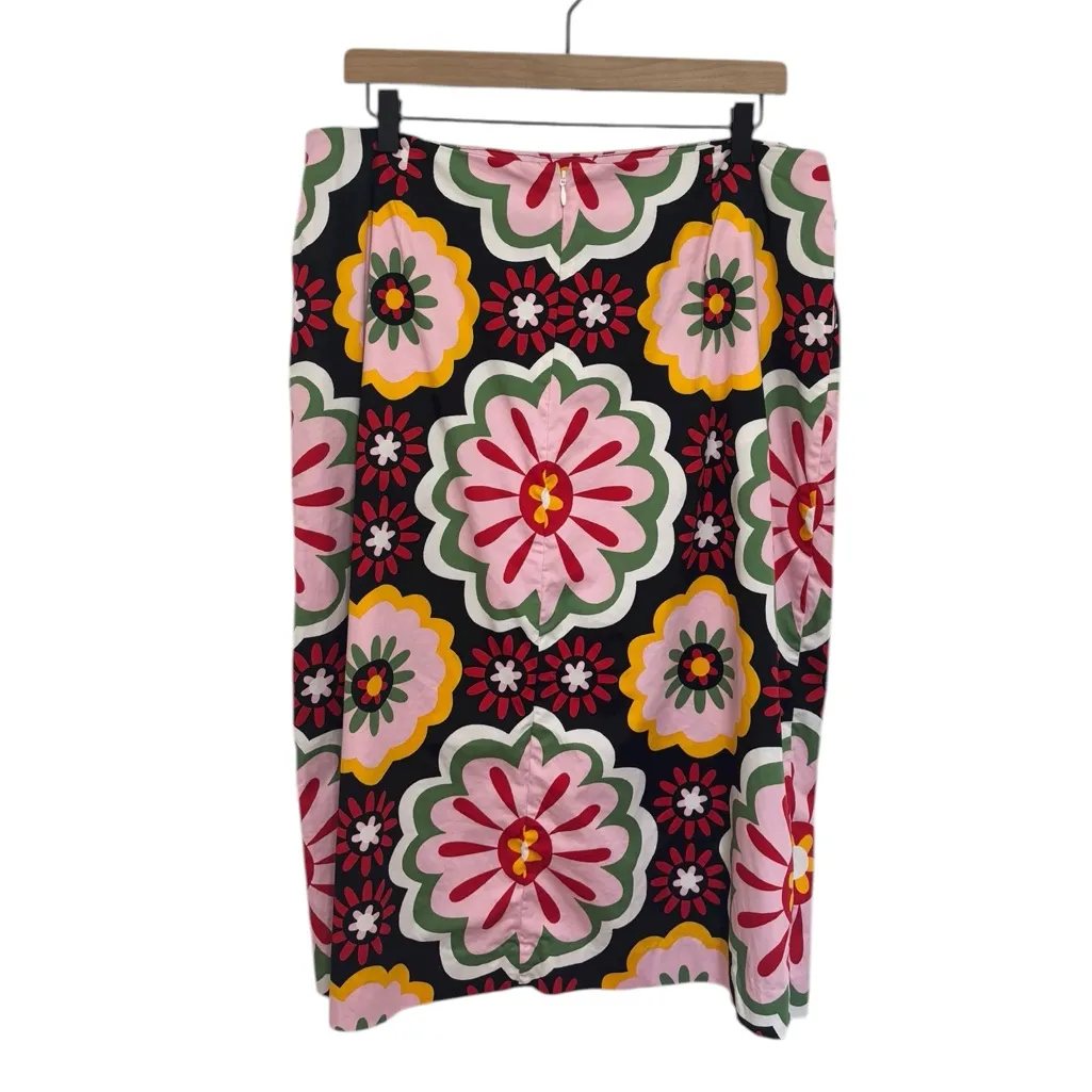 Boden Printed A-Line Midi Skirt in Opulent Daisy - Size US 12 Petite - Image 4