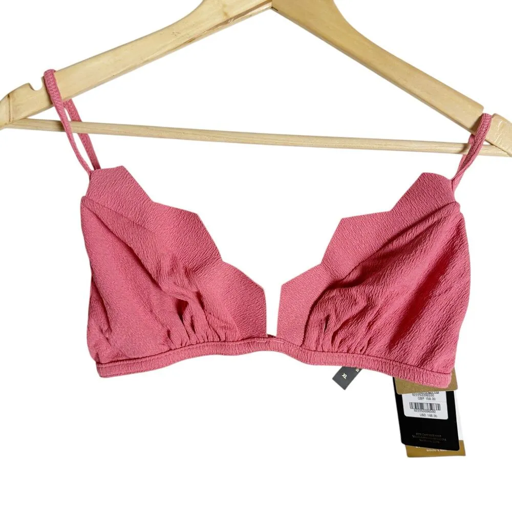 ViX Firenze Imani Tri Parallel Pink Geometric Cut Bikini Swimsuit Top Size XL - Image 6