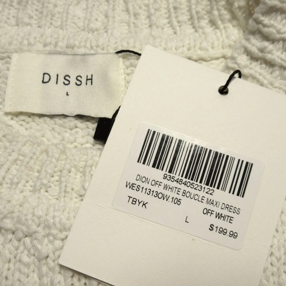 NWT DISSH Dion Maxi in Off White Boucle Knit Sleeveless Dress L / US 8 - Image 4