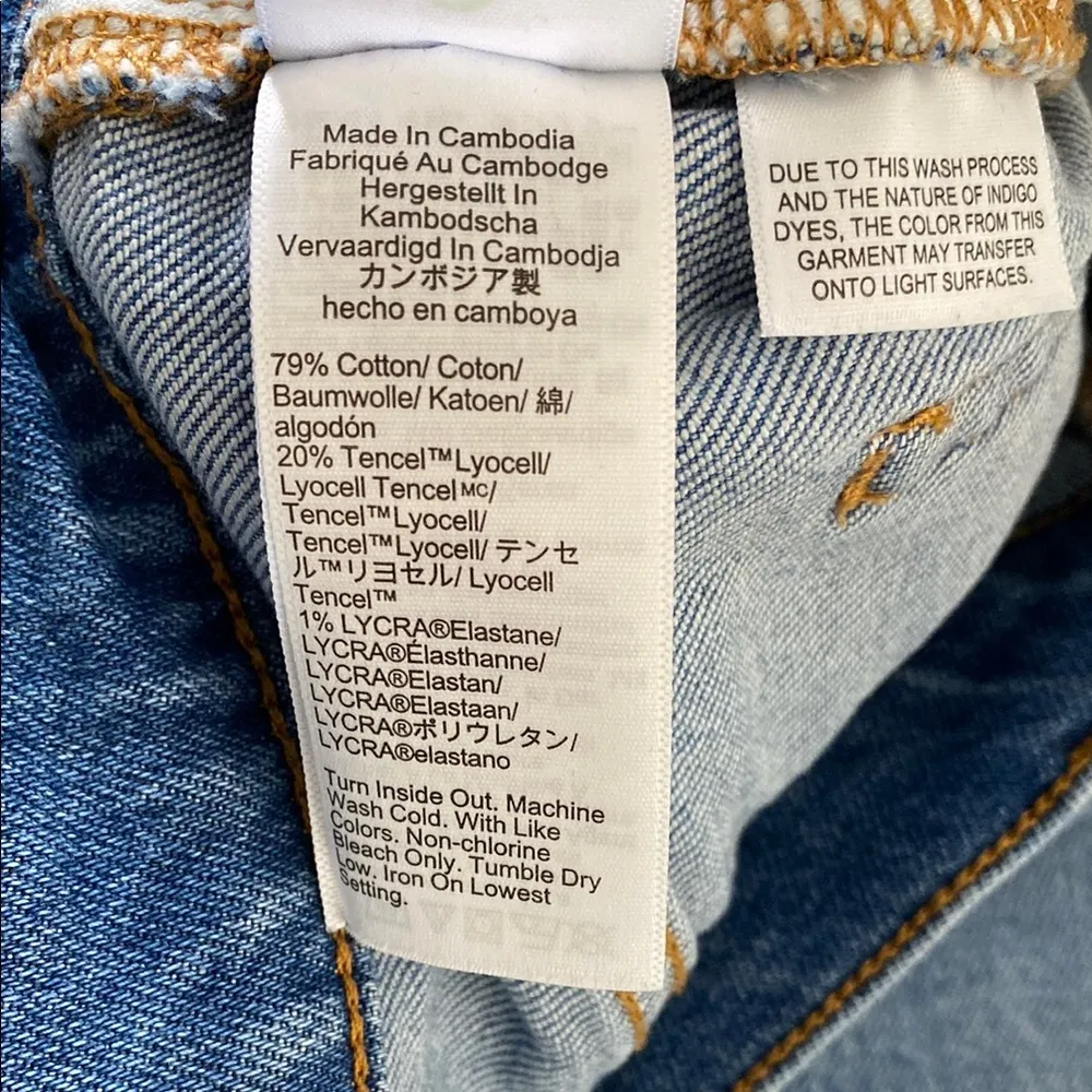 J. Crew Factory Essential straight button fly jeans frayed hem dark wash size 27 Blue - Image 12