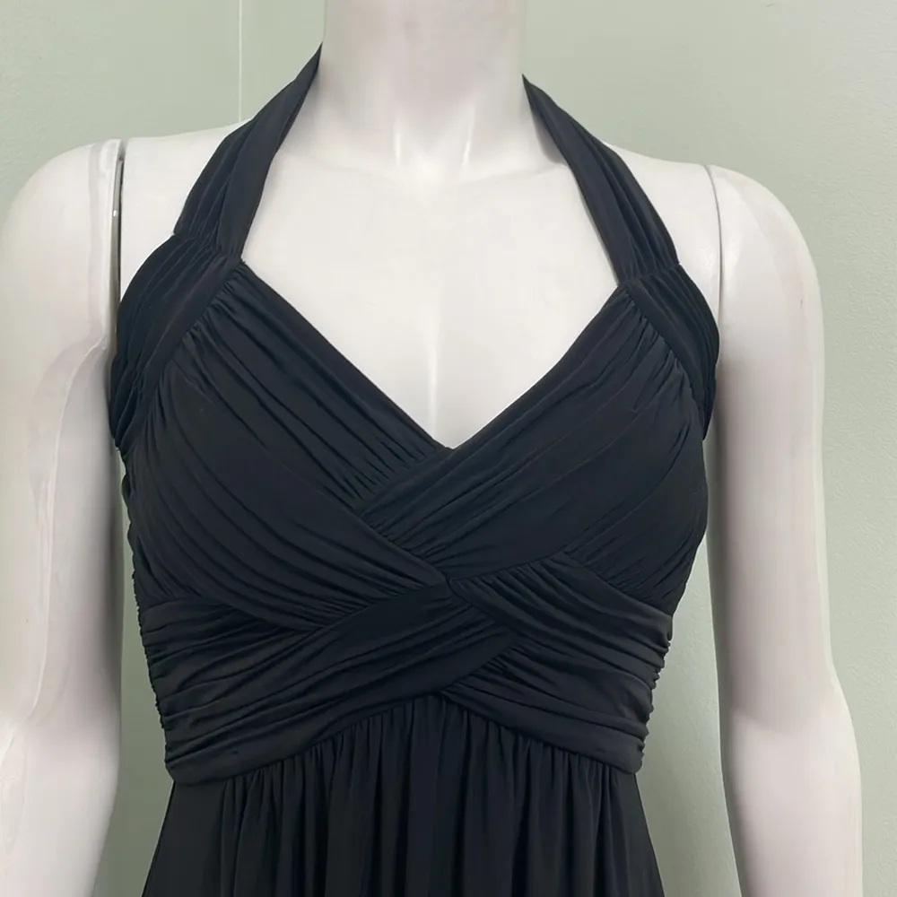 BCBG Beautiful Flowing Sweetheart Halter Long Black Gown 4 - Image 2