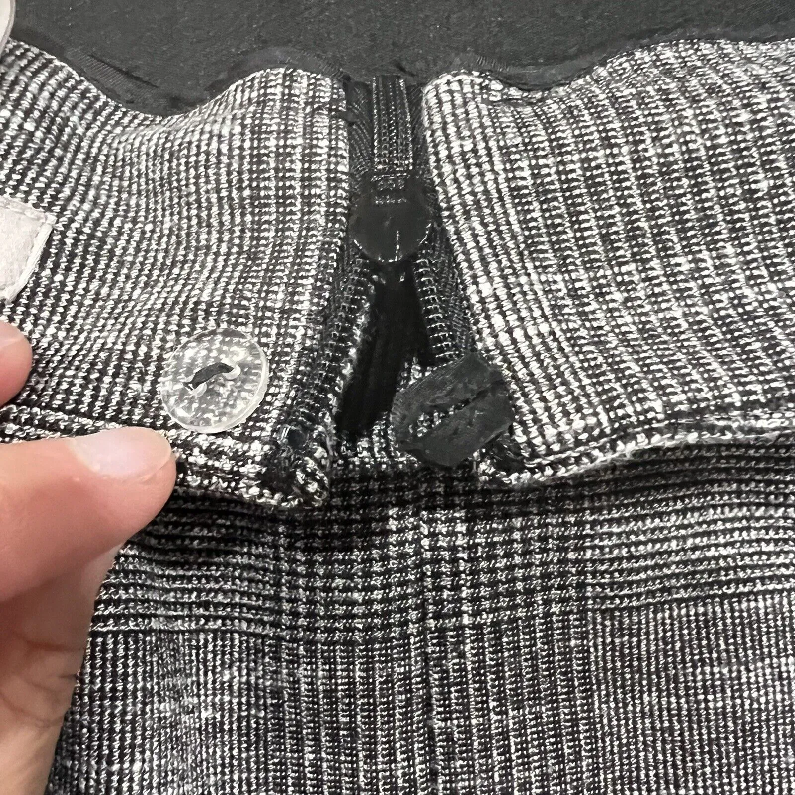 H&M Plus Sz 18 Skirt With Belt Dark Gray Glen Plaid Check Knee Length Schoolgirl - Image 6