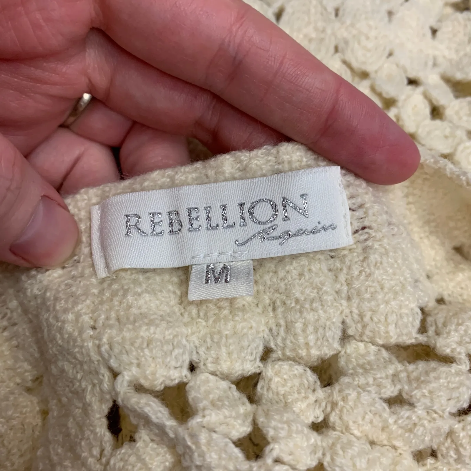 Rebellion Again Crochet Vest Womens Size‎ Medium Granny Square Sleeveless Top - Image 4