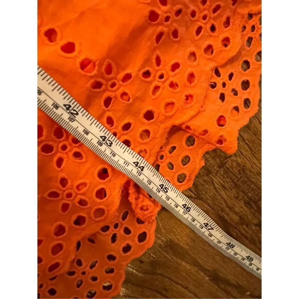 ASOS  eyelet coral orange lace up back midi dress 4 - Image 6