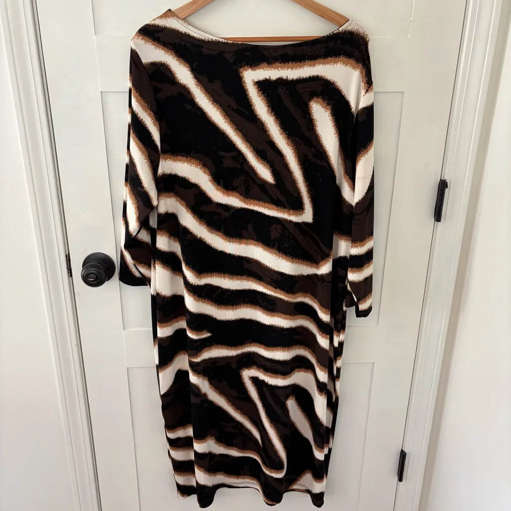 Chico’s Travelers Zebra Print Slinky Midi Dress. Size 20-22/Chicos 4. - Image 4