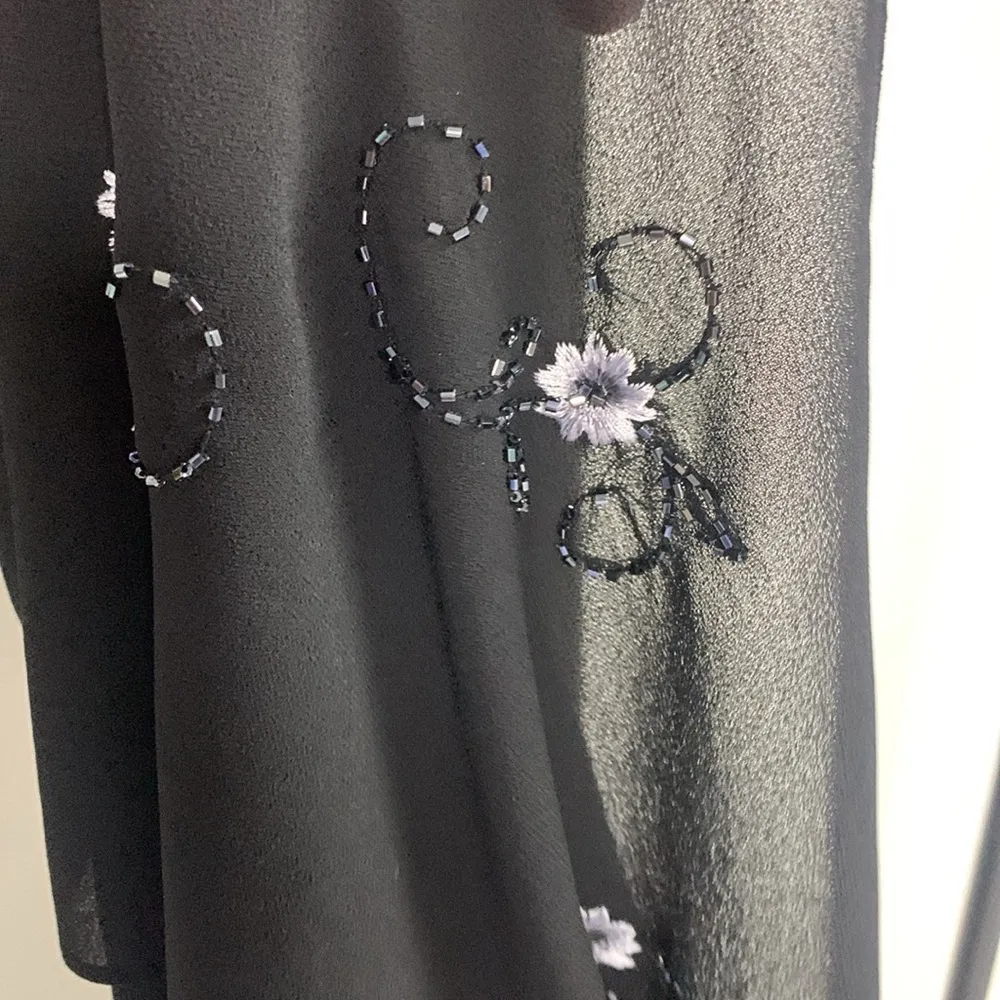 Vintage Adrianna Papell Wide Leg Rhinestone Pants Size 10 - Image 6