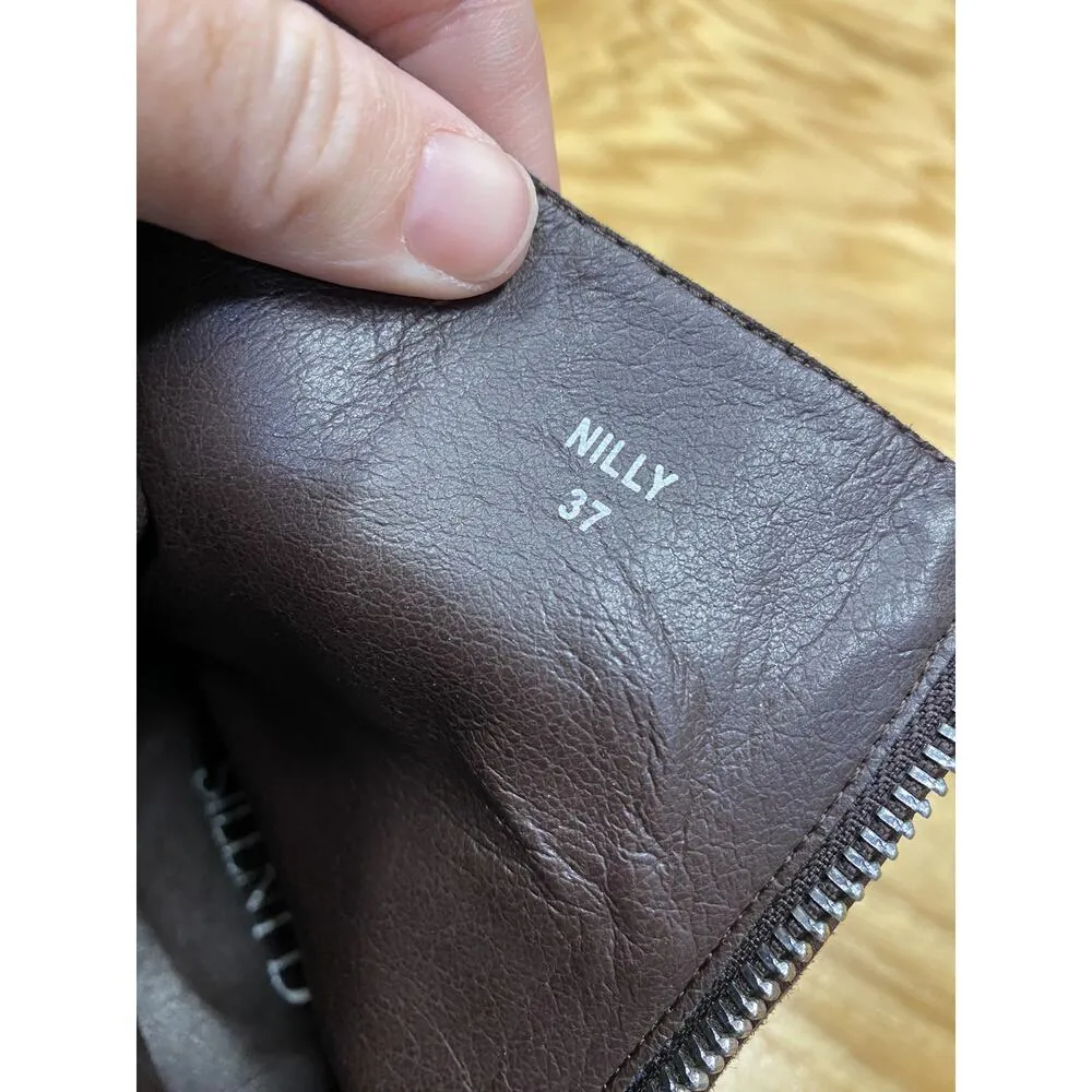 Silent D Nilly Women's 37 Brown Suede Front Zip Round Toe Ankle Platform Booties Size 7 - Image 8