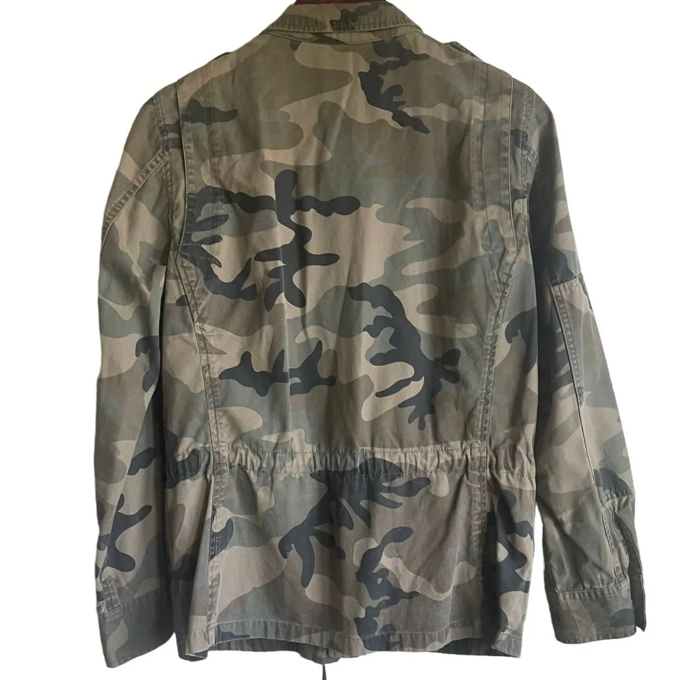 Club Monaco Womens Camo Utility Jacket Army Green Gorpcore Streetwear 90s Grunge - Image 2