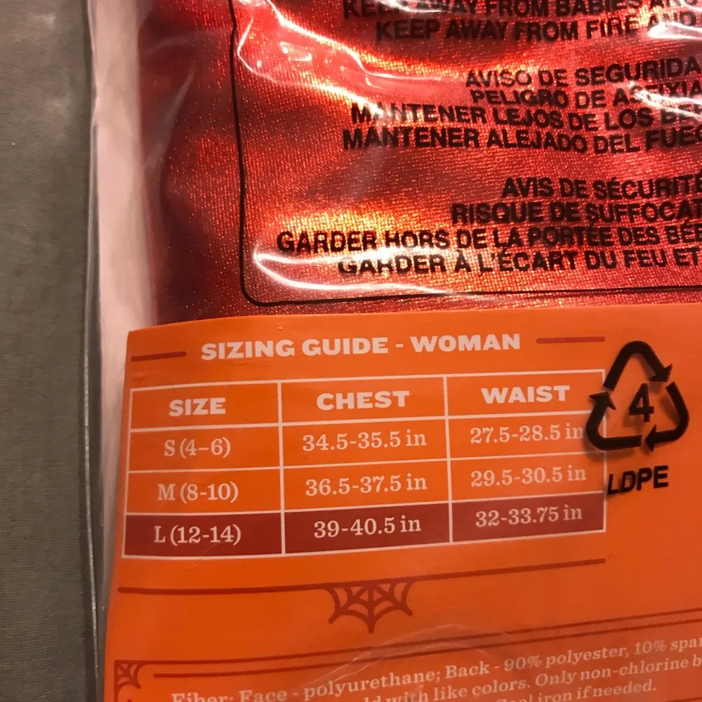 Adult costume red glitter leggings Size L - Image 3