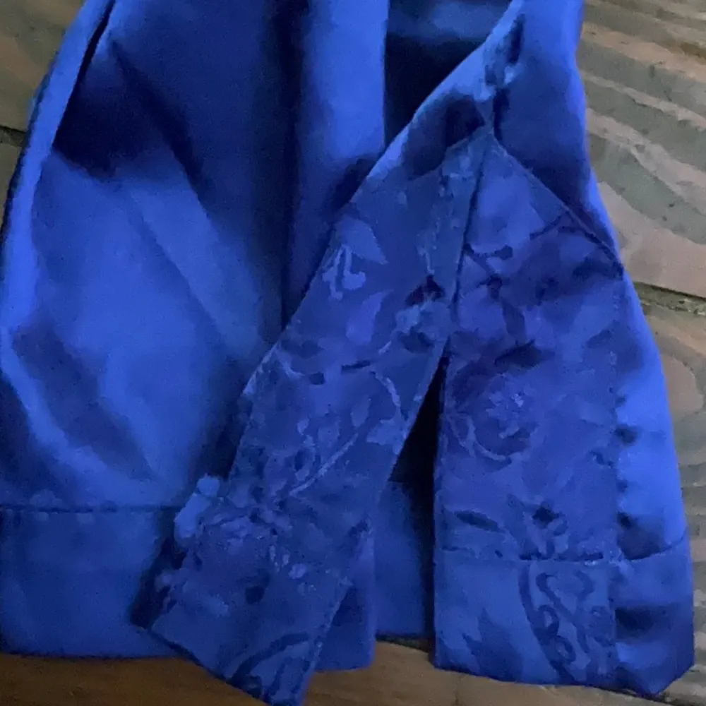 Vintage 80s Victoria’s Secret Gold Label Satin Dark Blue Pajama Pants Sz. S - Image 3