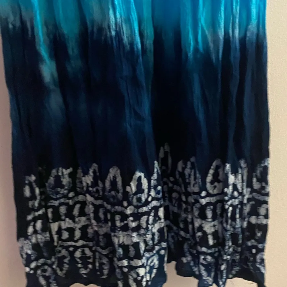 Shoreline Womens Beach Cover Up Mini Dress S M Bust 36 Teal Turquoise Dark Blue - Image 6