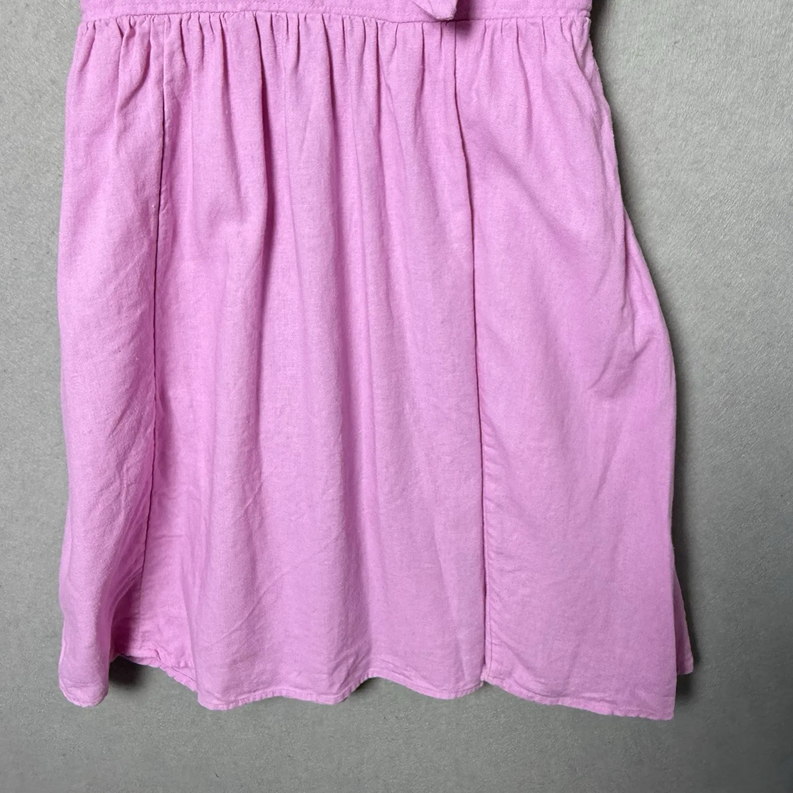 Old Navy Pink Linen Blend A-Line Sleeveless Tank Mini Dress Cottagecore Boho S - Image 4