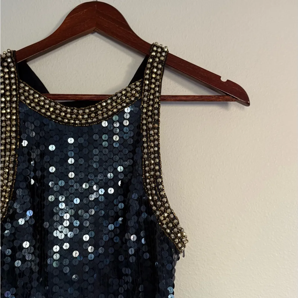 Vintage Niteline Black Sequin Maxi Dress Size 4 - Image 2