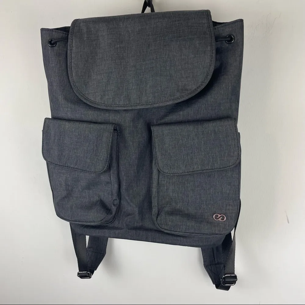 Calia by Carrie Underwood Grey Nylon Fold Over Backpack Gray - Image 5