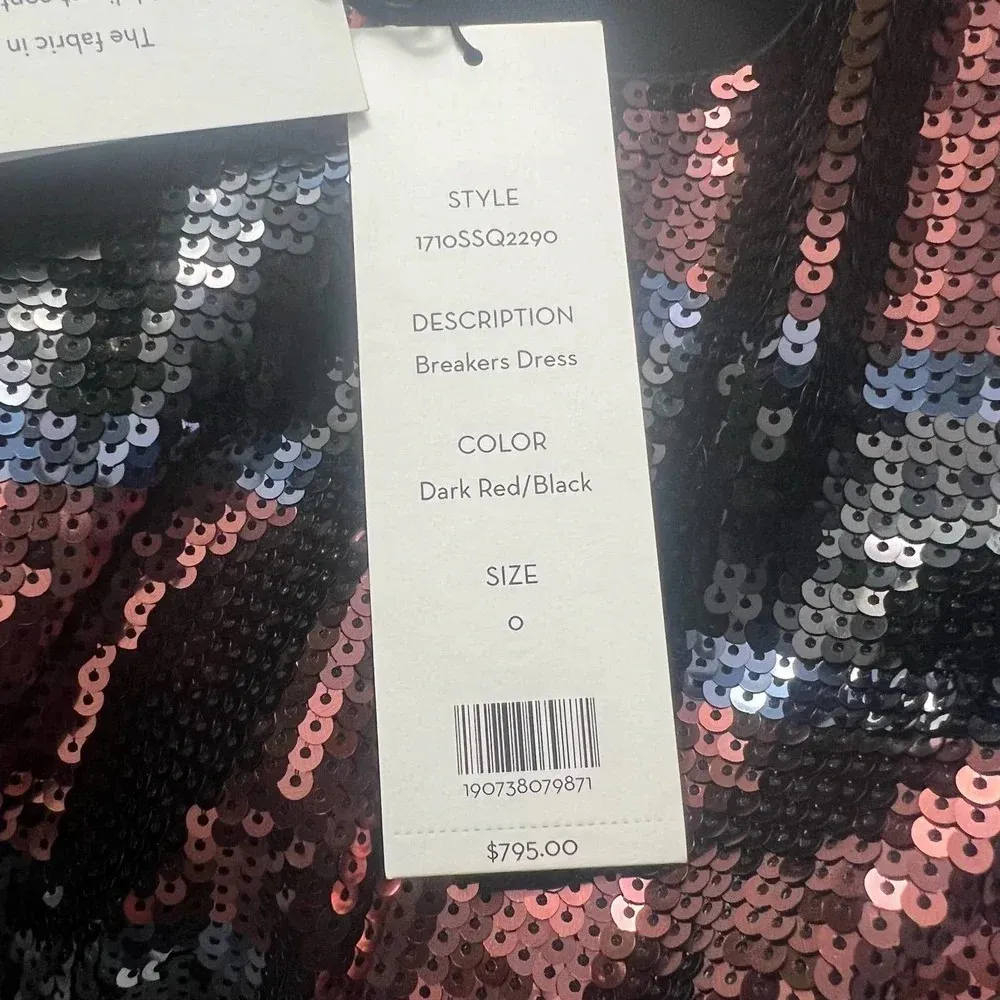 Veronica Beard Breakers Sequin Mini Dress In Dark Red Black Size US‎ 0 - Image 12