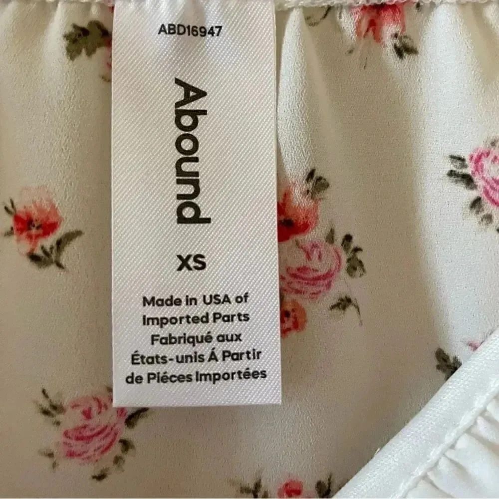 Abound Woven 
WHITE DITSY FLORAL Women's Elastic Cuffs SZ XS - Image 11