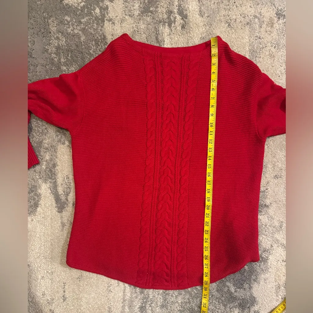 Chaps Red Cable Knit Women's Sweater - Image 6