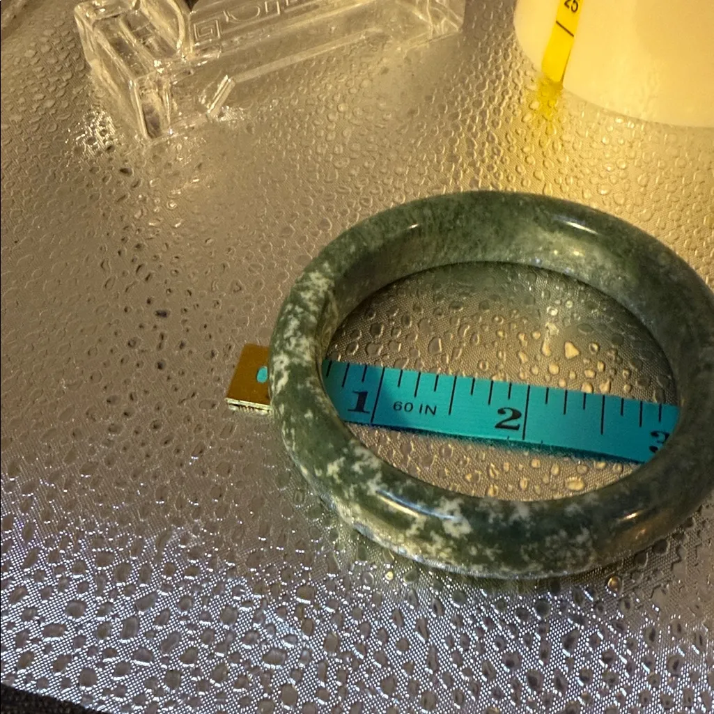 Green Jade Stone Bangle Bracelet - Image 9