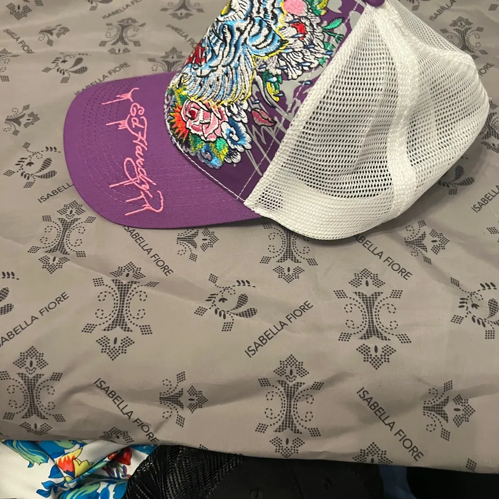 Ed Hardy Purple and White Tiger Hat - Image 2
