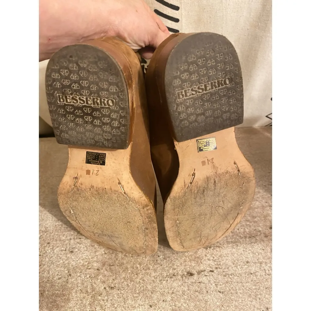 Besserro Brown Suede Chelsea Ankle Boots Western Embroidered Leather 21 MEX Tan Size undefined - Image 6