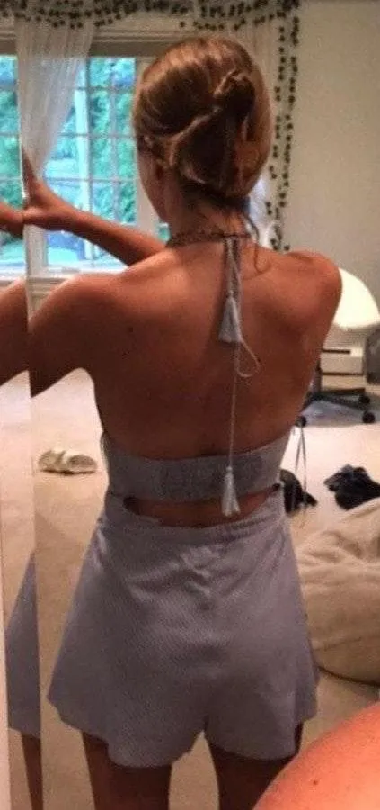 Striped Blue And White Romper - Image 2