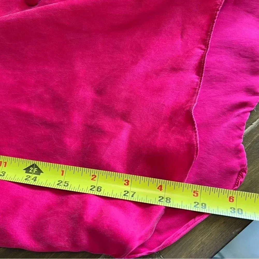 Victoria's Secret Hot Pink Silk Long Sleeve Sleep Shirt Gown Button Down XS S - Image 7