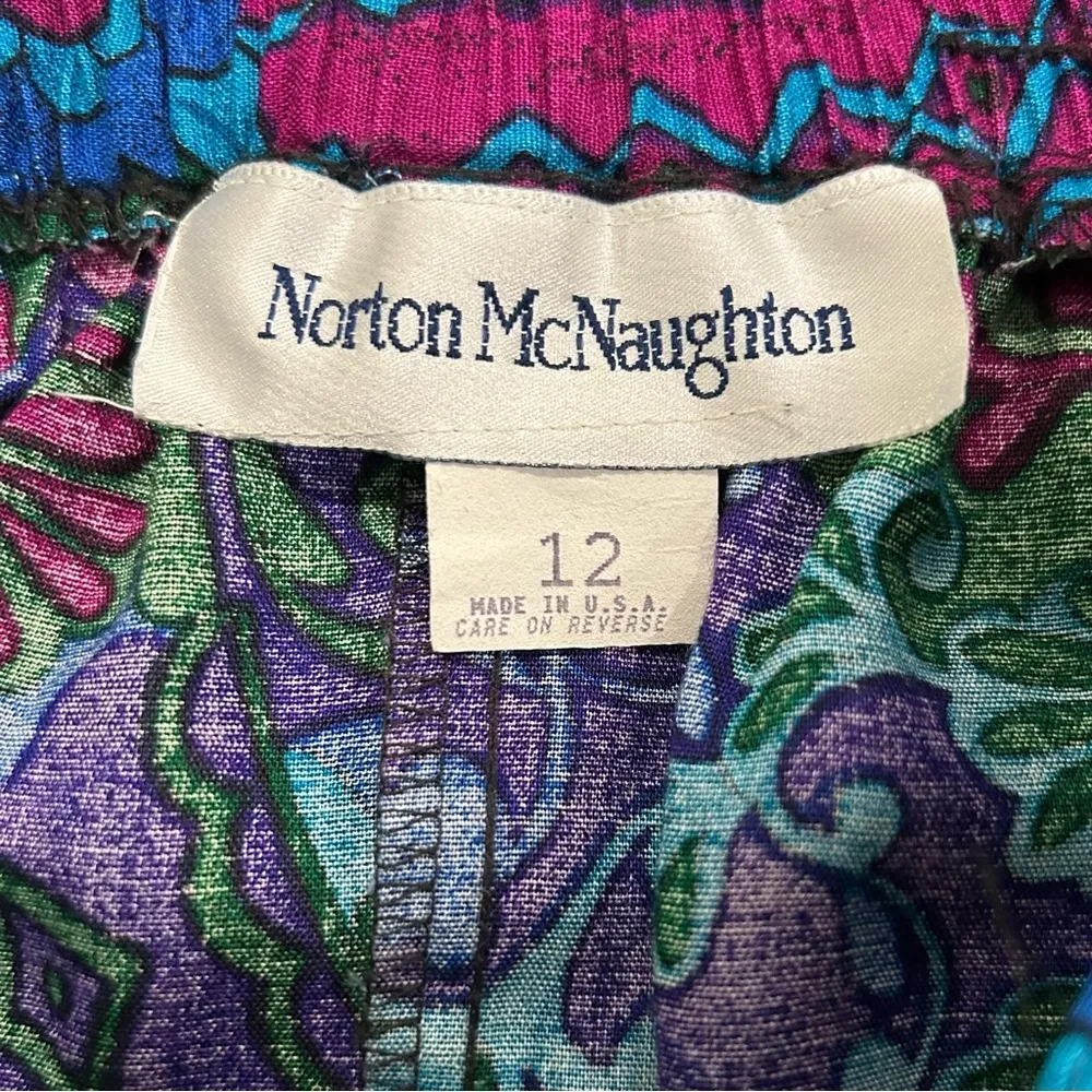 Vintage Norton McNaughton Colorful Jewel Tone Paisley Skirt USA Made Size 12 - Image 4
