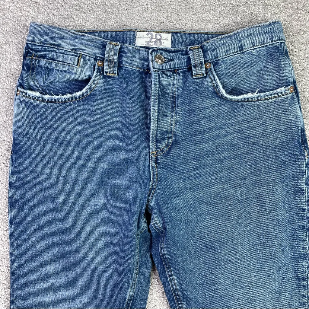 Free The Free CRVY Siren Jeans Women’s 28 Blue Straight Leg Low Rise Button Fly - Image 2