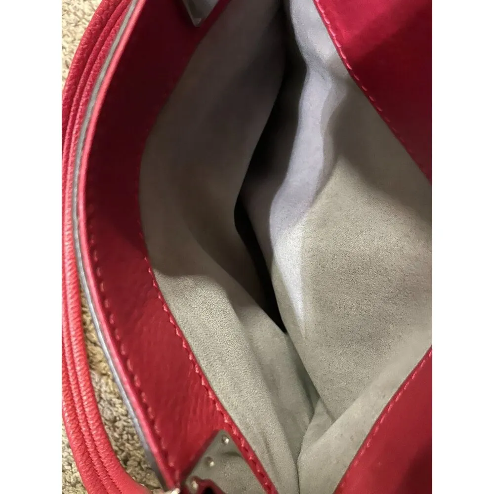 Vince Camuto RETA Tote Purse Used Rio Red Leather VC-RETA-STO Excellent Conditio - Image 14