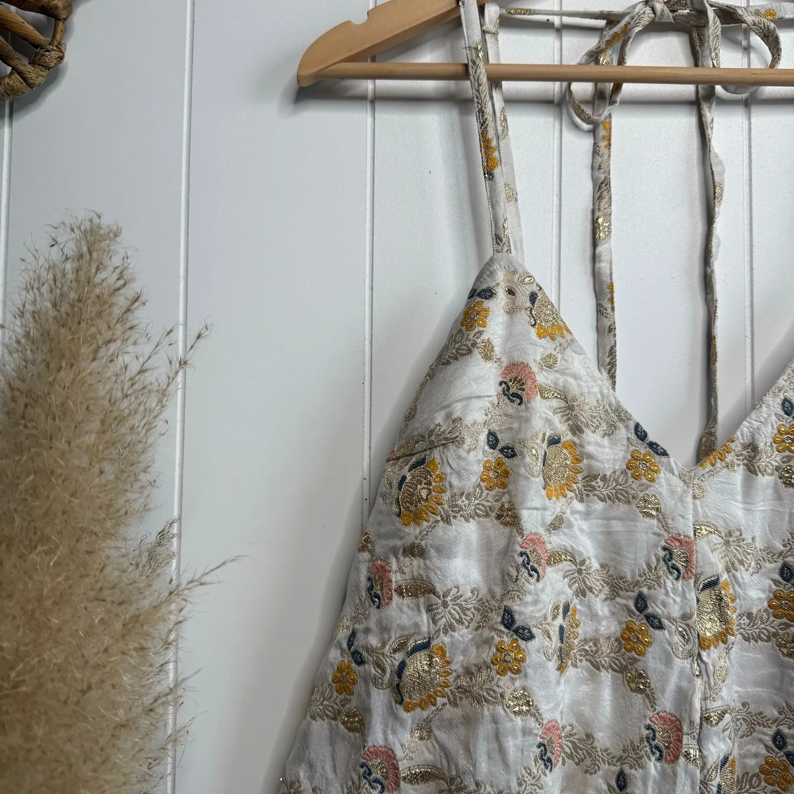 Free People romper floral embroidery one-piece playsuit jumpsuit onesie Small - Image 2