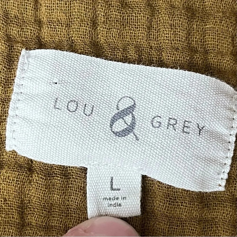 Lou & Grey Triple Cloth Gauze Mini Dress S Brown Coastal Beach Granola Girl - Image 8