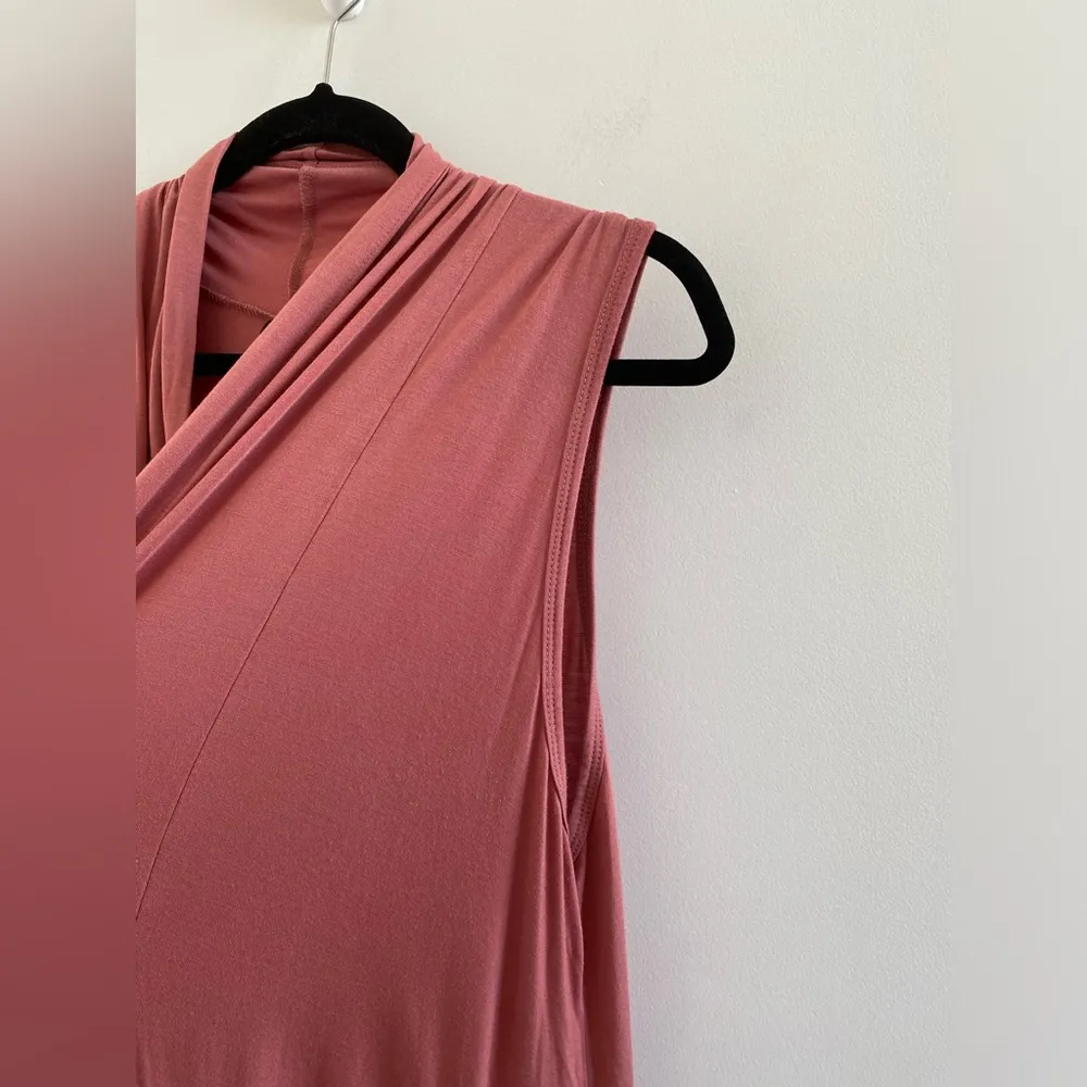 Agnes & Dora Mauve Sleeveless Cascade Vest Duster Lagenlook Cardigan Size Large - Image 5