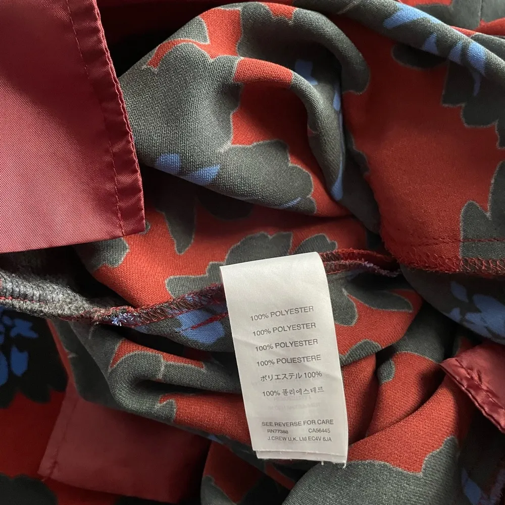 J. Crew Red and Blue Floral Firework Pull-On Cropped Pants - Image 8