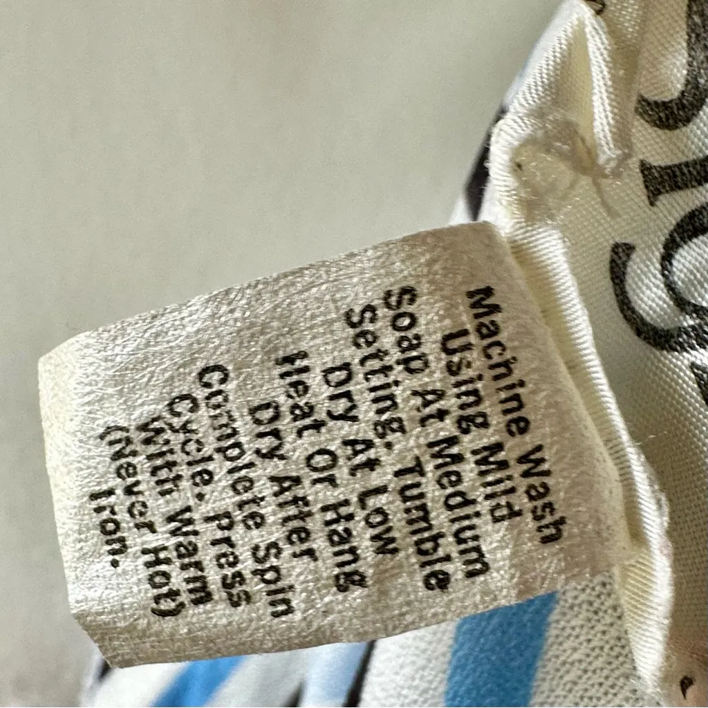 Elegant Blue White Striped Long Sleeve Shirt Dress 1960s 1970s Vintage Work Wear Size 14 - Image 5