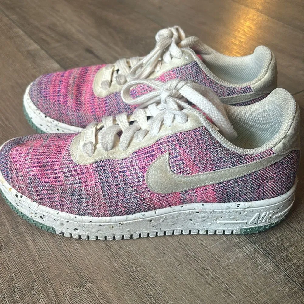 Nike Air Force 1 Crater Flyknit Sneakers Fuchsia Glow Pink - Image 5