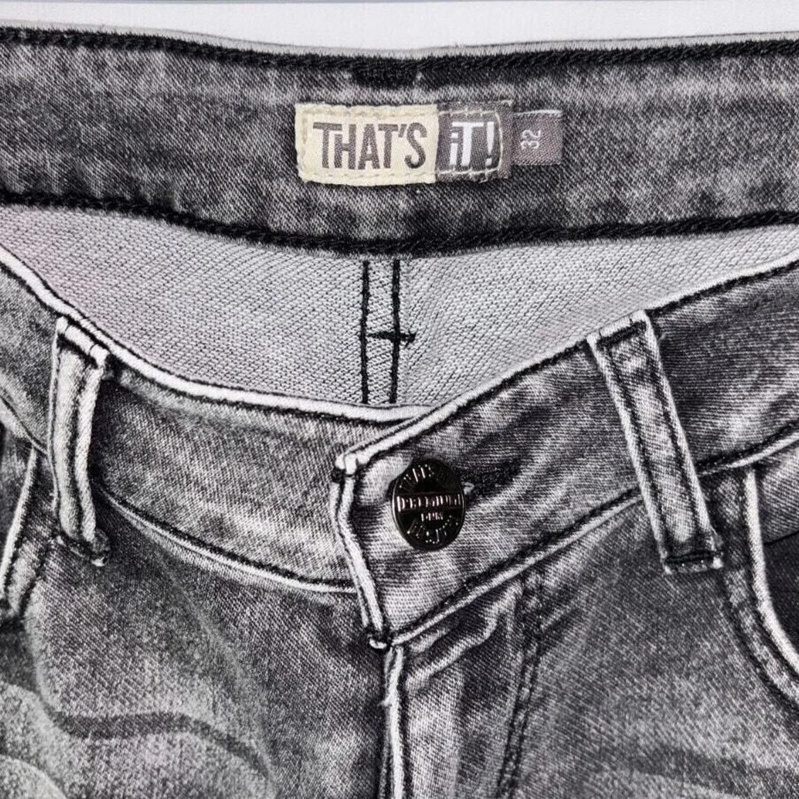 That's‎ It Jeans Womens Sz 32 Stretch Black Wash Denim Skinny Leg Grungy - Image 2