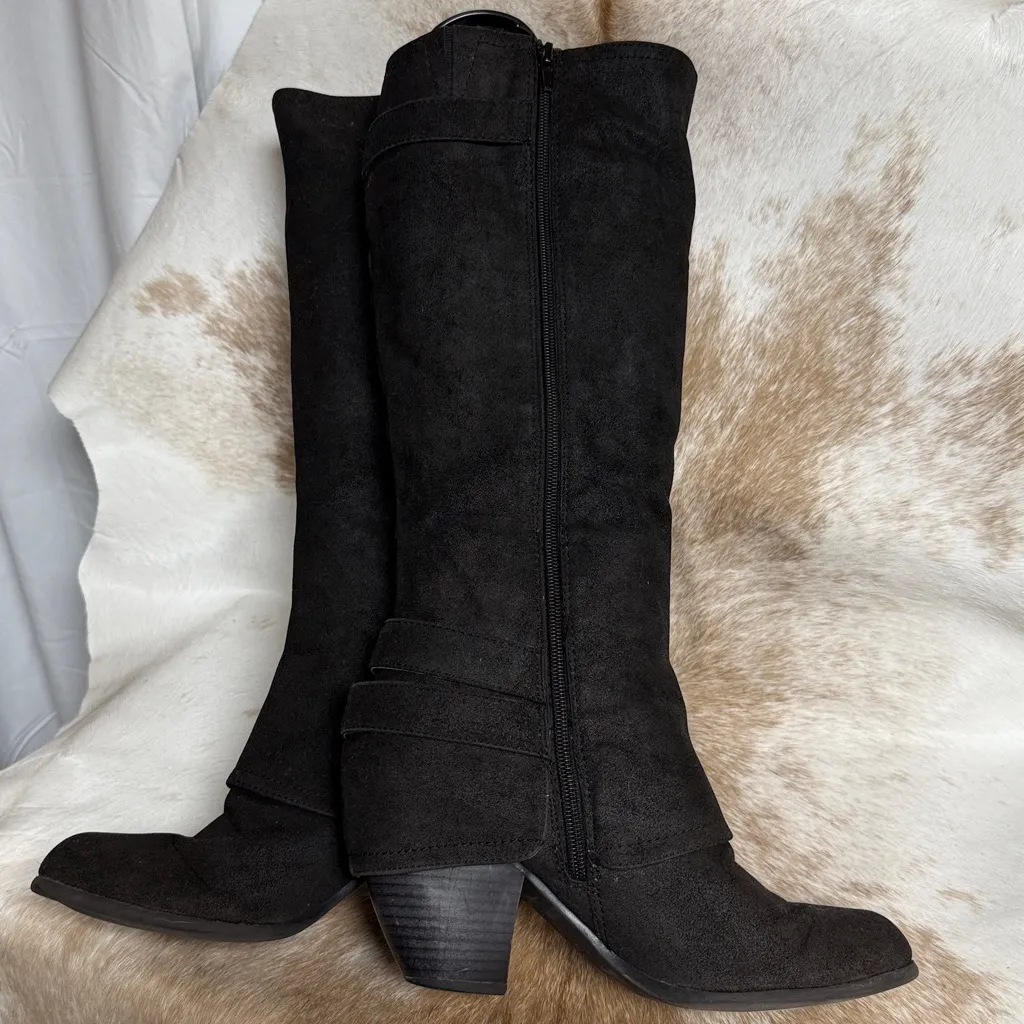 Knee High Buckle Boots Size 9 B75 - Image 4