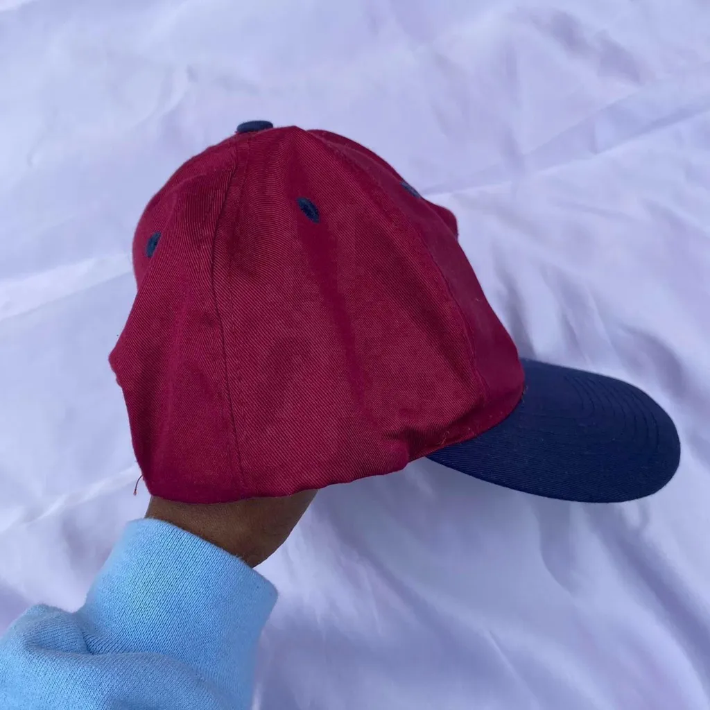 Vintage 90s Disney Mickey Mouse Hat Snapback Blue burgundy M Baseball Cap - Image 2