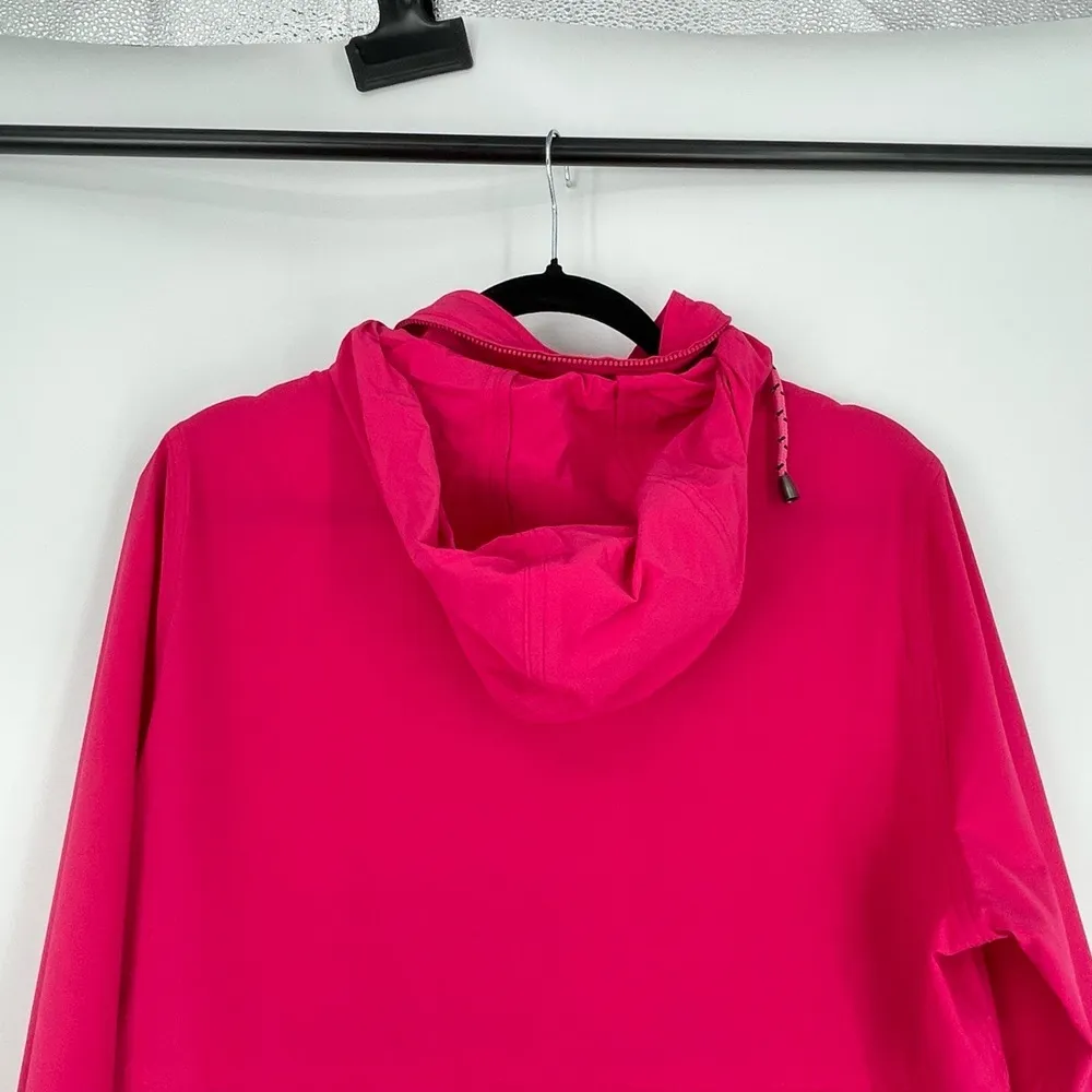 Talbots Womens Pink High Collar Hidden Hoodie Full Zip Windbreaker Jacket Size M - Image 4
