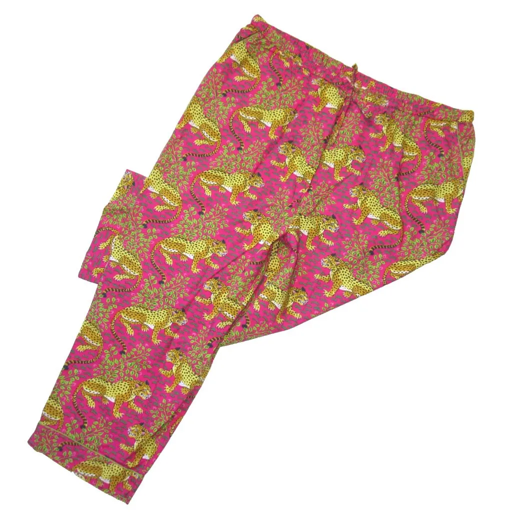 NWT Printfresh PJ Pants in Hot Pink Bagheera Leopard Cotton Pajama Pant 3X - Image 2